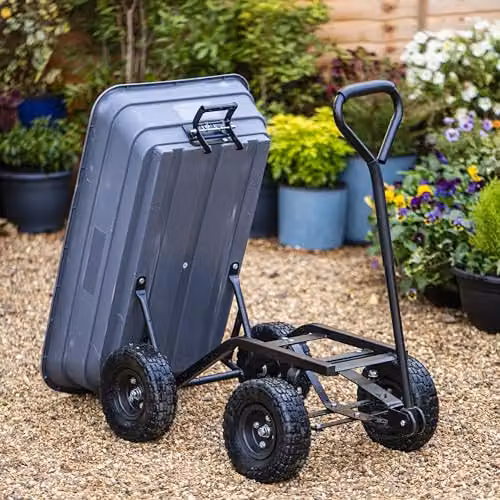 Garden Gear Grey Heavy Duty Dump Truck Utility Trolley with 75L Capacity and 10 inch Wheels – 2