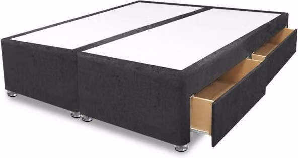 ASC Lunar Sprung Divan Base, Grey Fabric, W/D/H: 200 x 200 cm