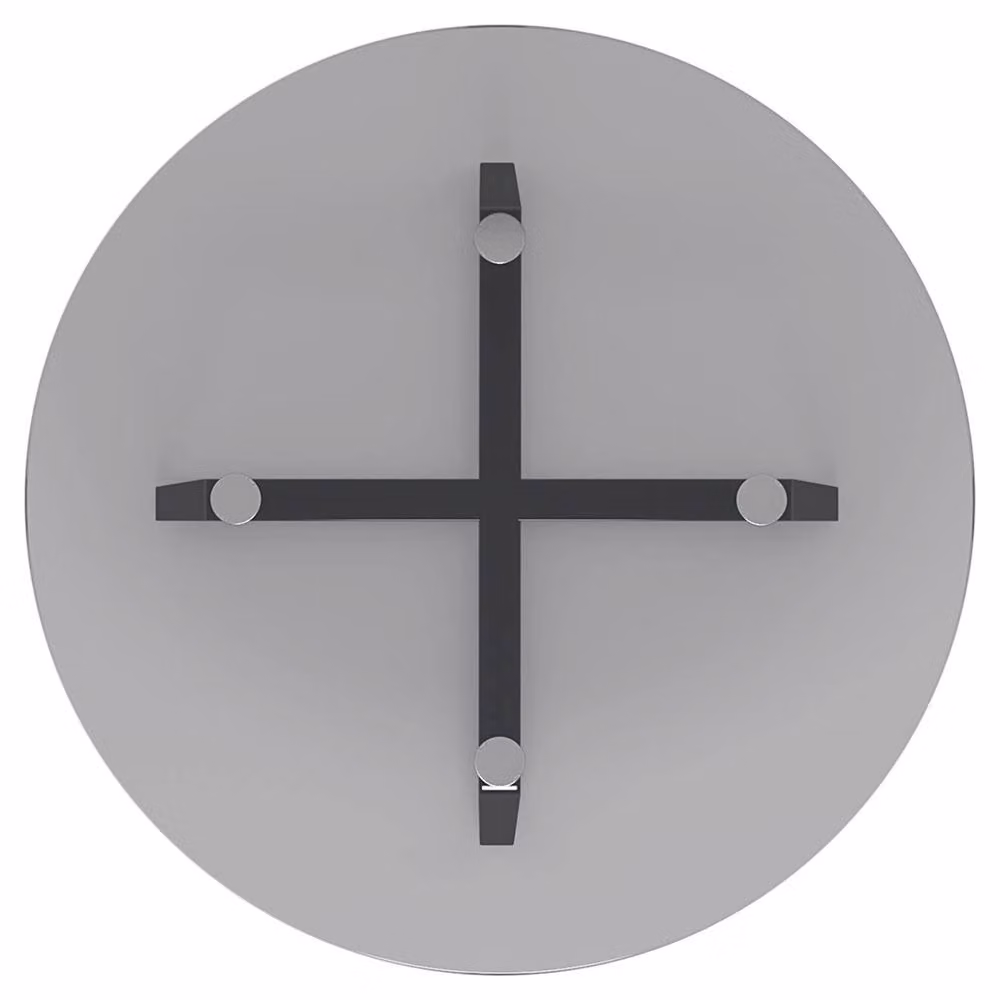 Garden Sanctuary Modern Round Dining Table with Black Tempered Glass Top – 2