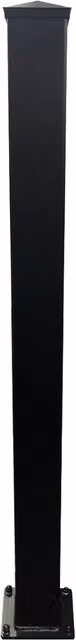 Black Aluminium Rectangular Gate Post, Bolt Down or In-Ground, H: 240 cm, W: 15 cm