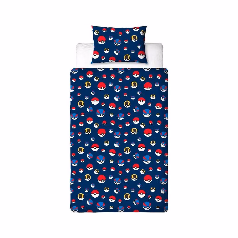 Pokemon Retro Reversible Duvet Cover and Pillowcase Set in Blue, Single, W: 135 cm x L: 200 cm – 3