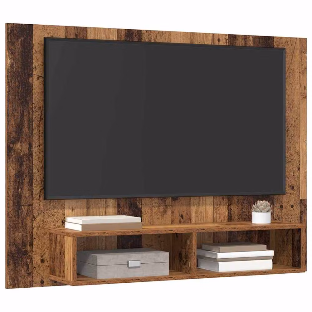 Berkfield Home Rustic Wall TV Cabinet in Brown Engineered Wood – 3