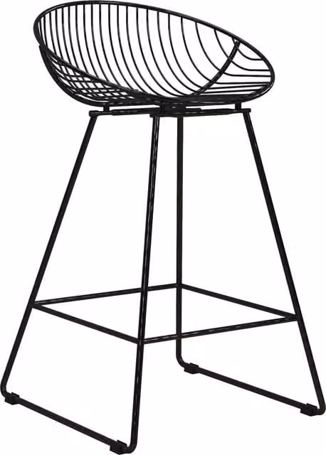 CosmoLiving CL Ellis Modern Metal Bar Stool in Matt Black