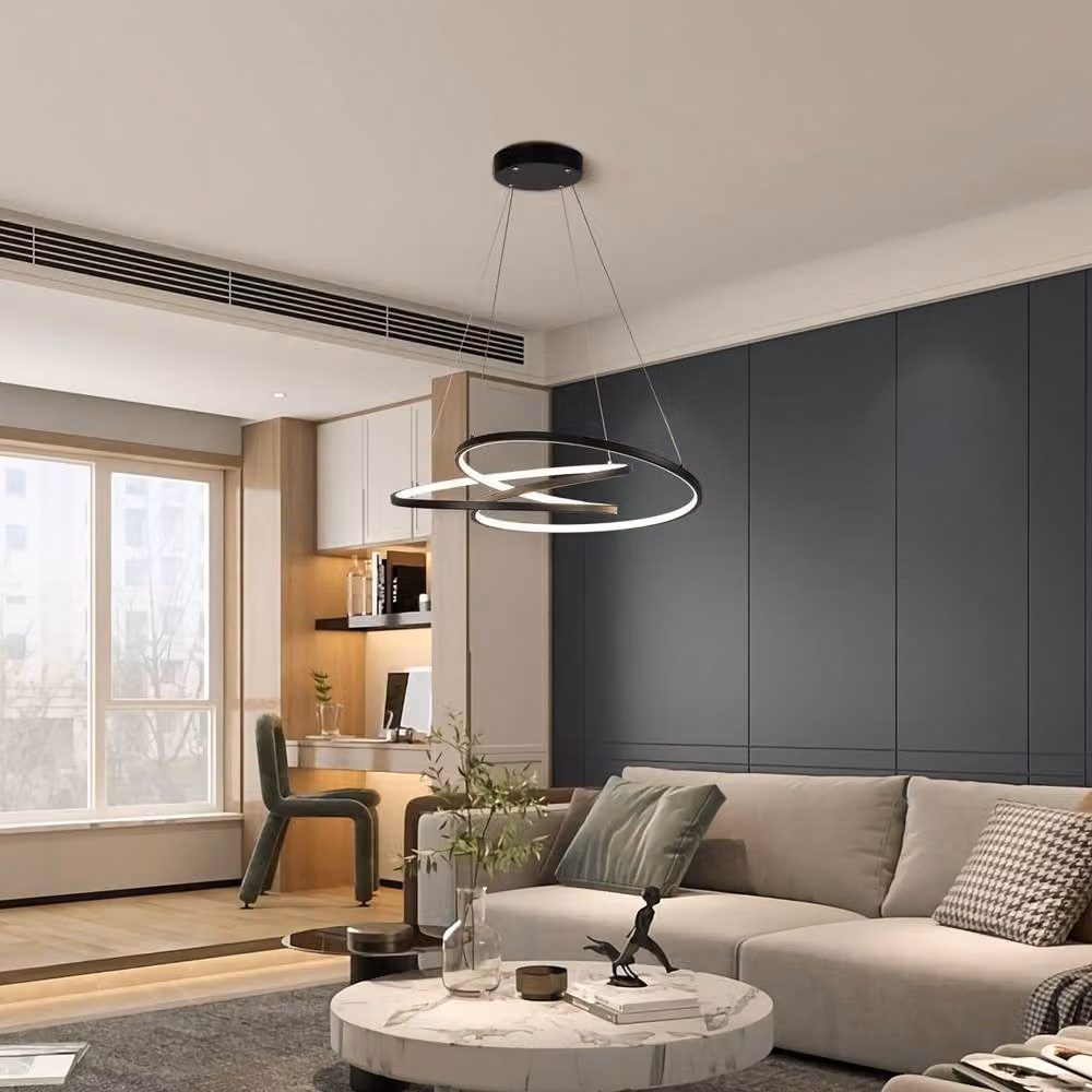 Garwarm 1 Dimmable LED Pendant Ceiling Light with Circular Geometric Design in Black – 4