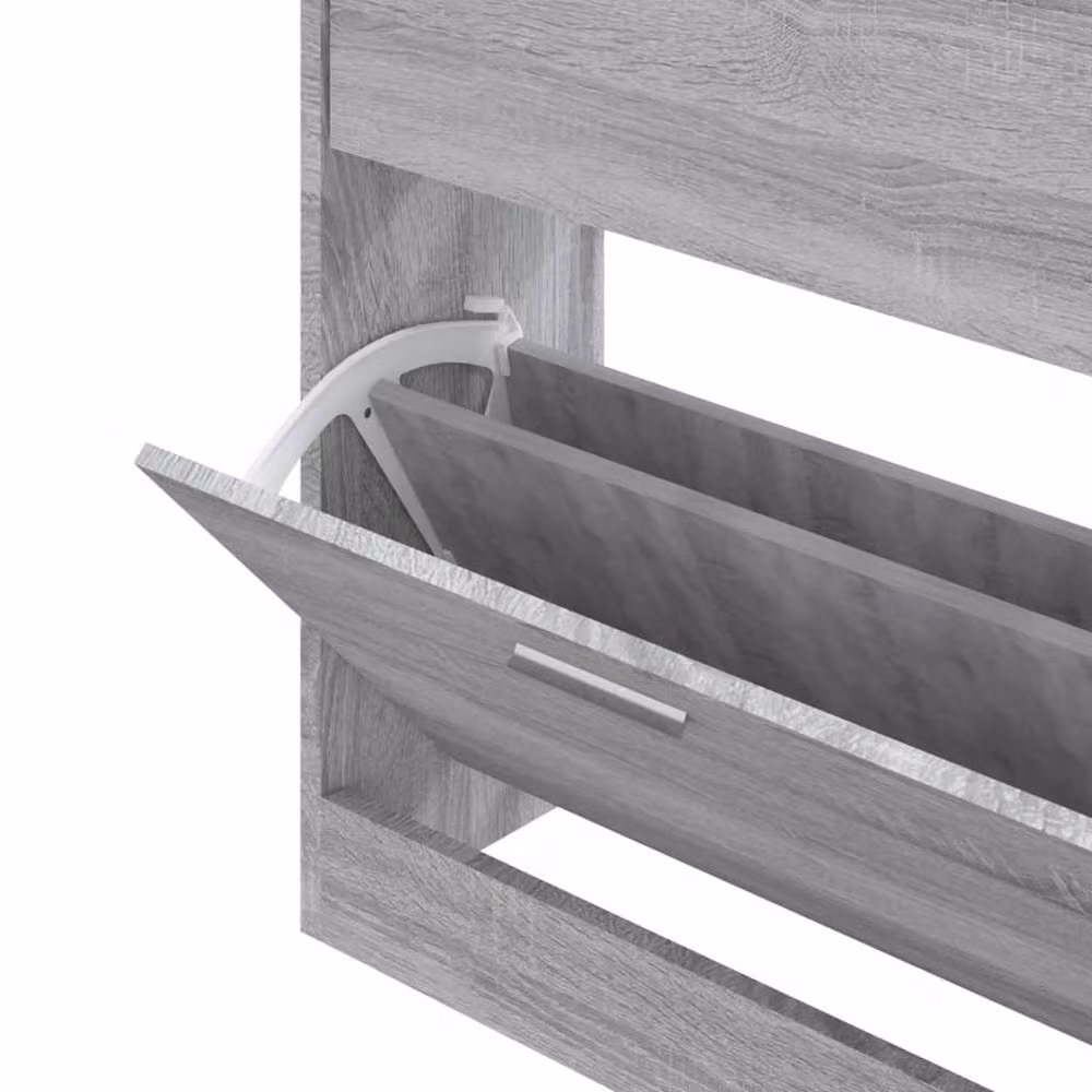 Berkfield Home Grey Sonoma Shoe Cabinet with Tilting Compartments and Internal Drawers, W/D/H: 63 x 24 x 81 cm – 2