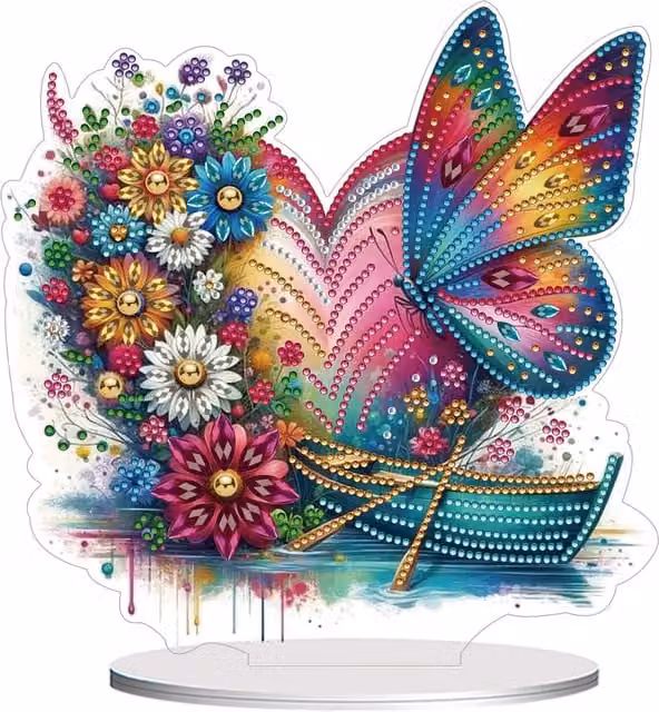 Syntego Rainbow Butterfly Diamond Art Kit in Multicolour and Yellow