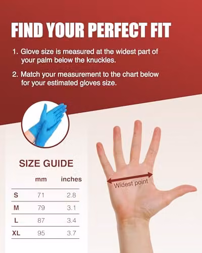 Merrimen Blue Vinyl Disposable Gloves, Powder and Latex Free, Pack of 100 – 3