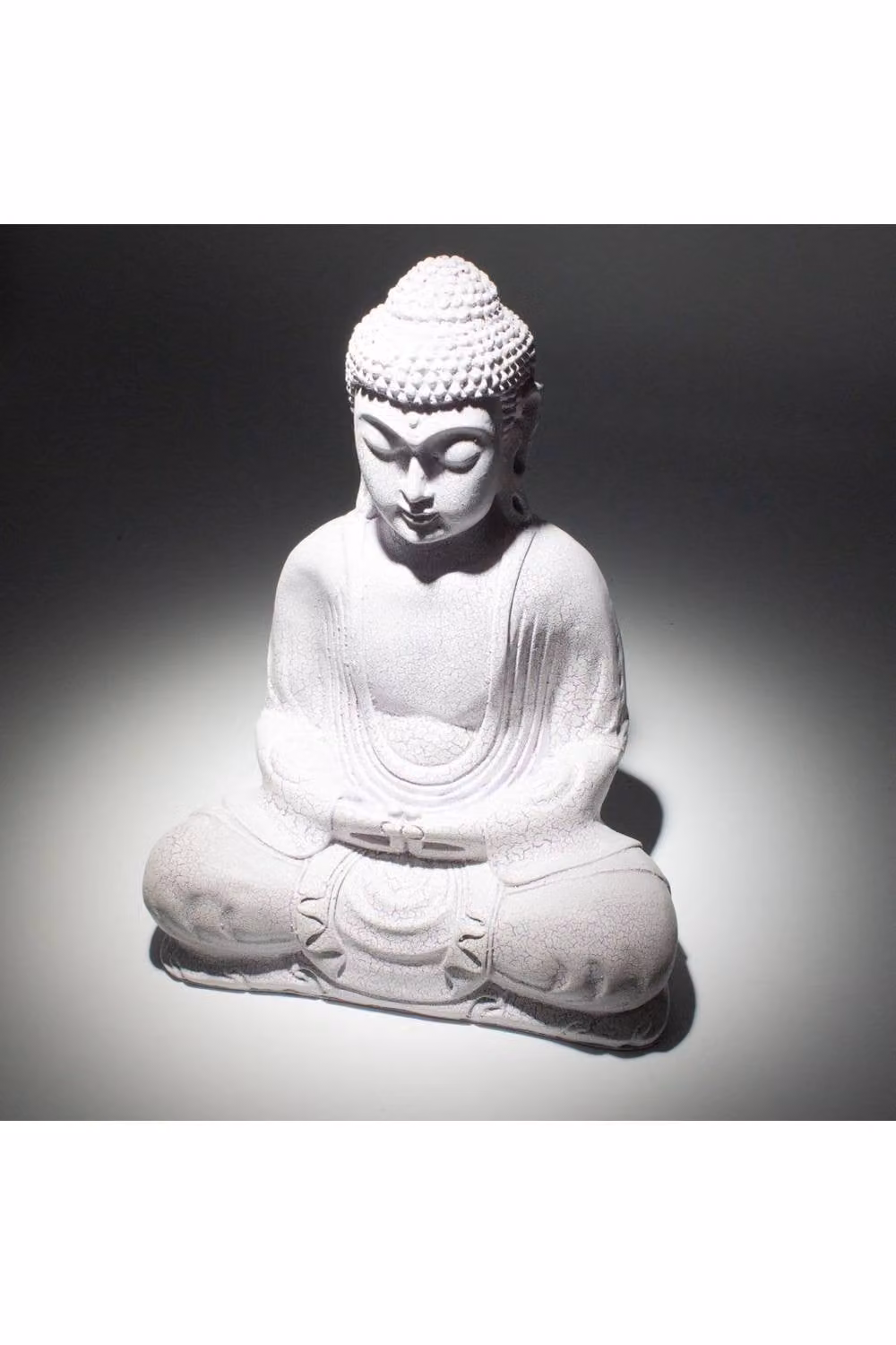 KDMD Lavender Crackle Meditation Buddha Lamp with Oval Stand in Purple Glass – 4