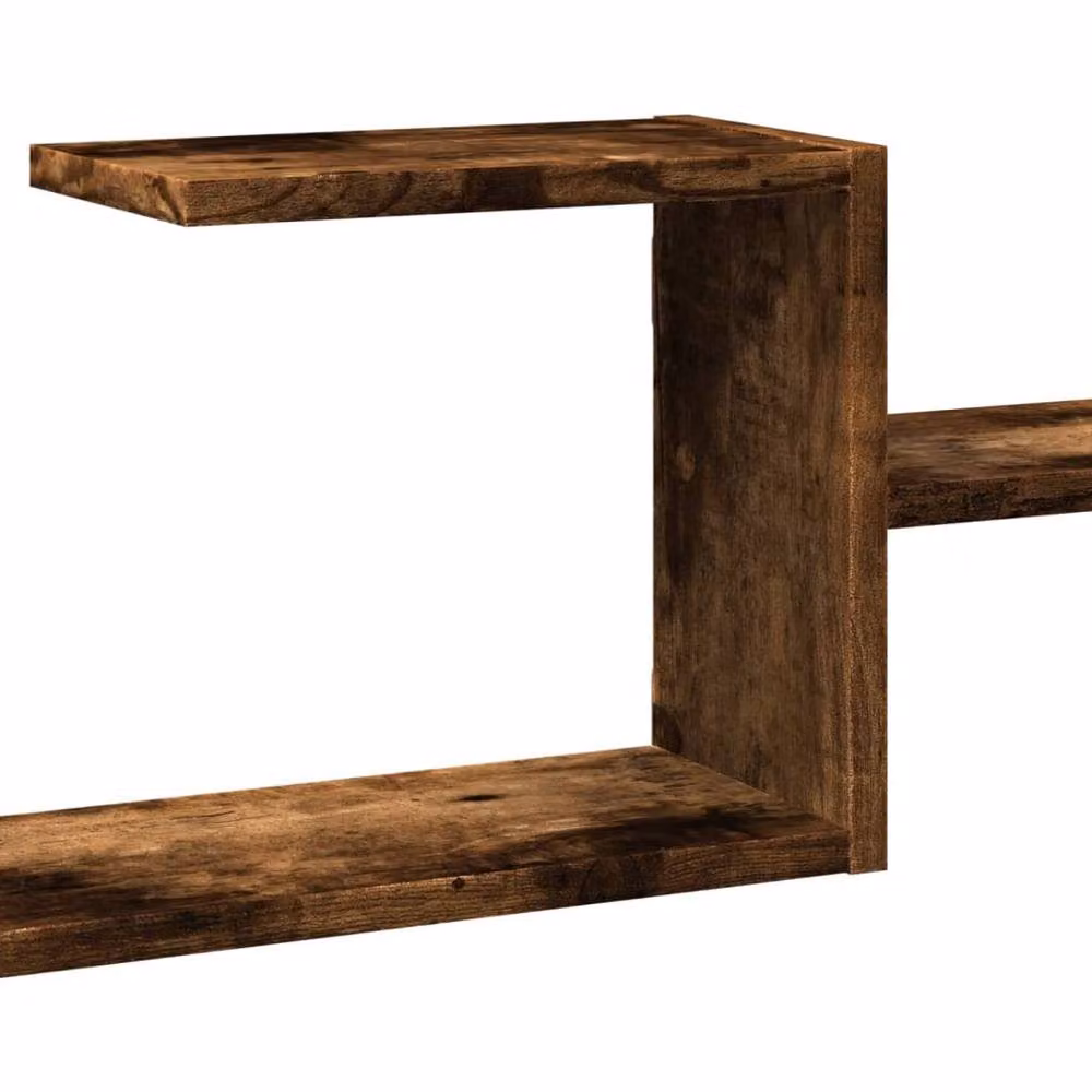 Berkfield Home Wall Mounted Smoked Oak Shelf in Brown, W/D/H: 104 x 15 x 49 cm – 4