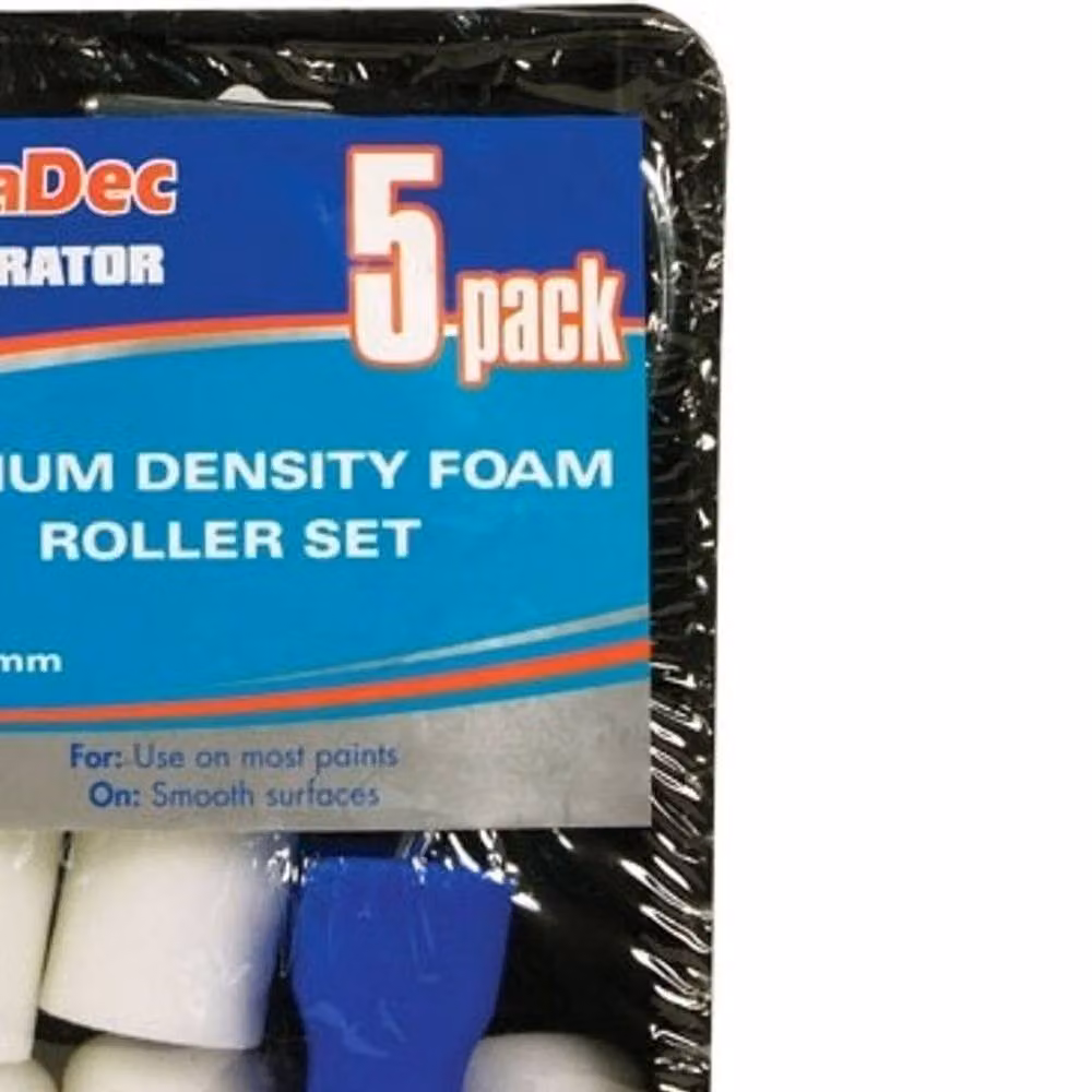 SupaDec White Foam Mini Paint Roller Set with Frame (Pack of 5) – 2
