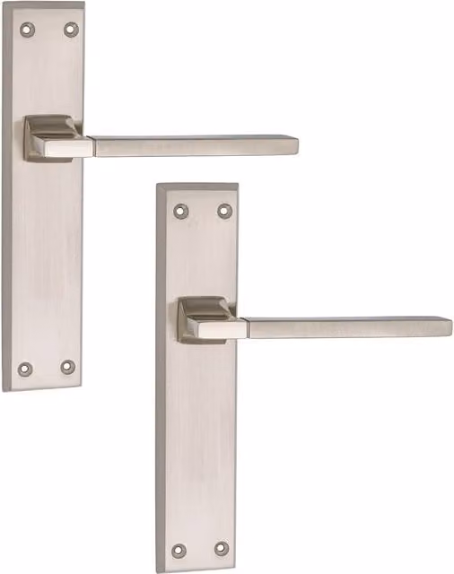 Golden Grace Aztec Door Handles with Designer Backplate in Polished Gold and Silver Duo Finish
