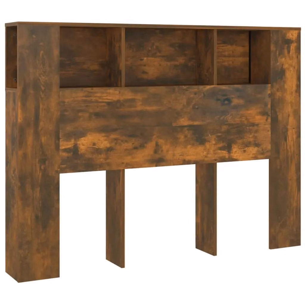 Berkfield Home Smoked Oak Headboard Cabinet in Brown, W: 140 cm, D: 18.5 cm, H: 104.5 cm – 2