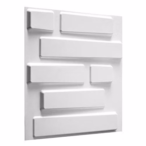 WALPLUS W3DP0002 White Bricks 3D Wall Panel with Geometric Abstract Design