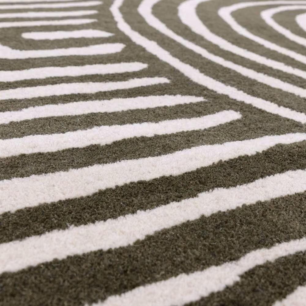 The Rug Shop UK Green Handmade Wool Modern Abstract Area Rug W: 160 cm, D: 230 cm – 4
