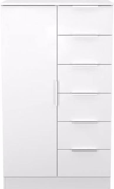 Ready Assembled 2 U Dover White Kids Robe with 1 Door and 5 Drawers