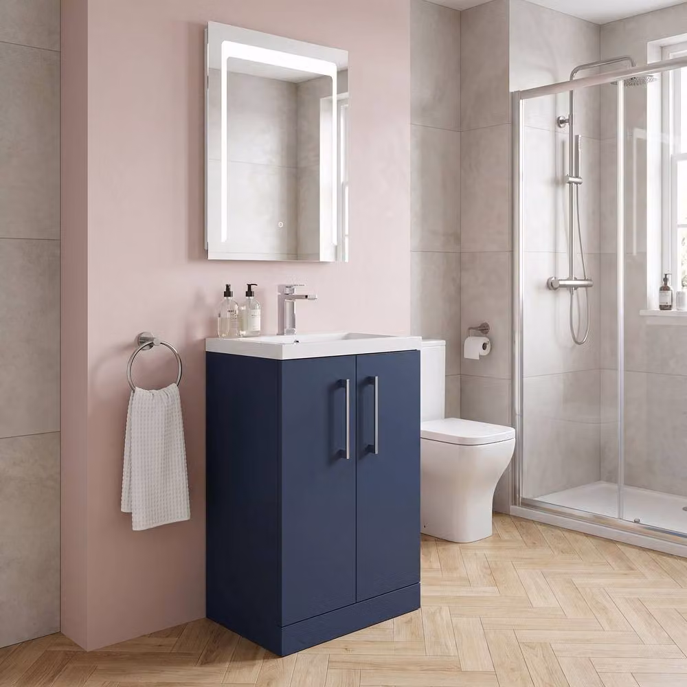 Balterley Bramshall Compact 2 Door Dark Blue Matt Vanity Basin Unit, Width: 50 cm – 2