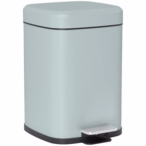 HOMCOM 12 Litre Metal Kitchen Pedal Bin with Soft-Close Lid and Removable Inner Bucket, Green, H: 36.5 cm x W: 24.5 cm x D: 24.5 cm – 1