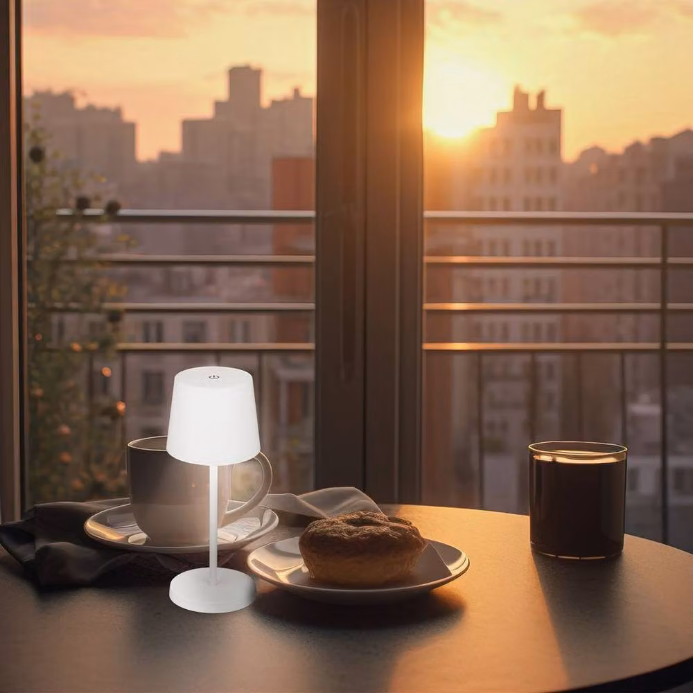 Briloner Set of 2 White Rechargeable LED Table Lamps with Dimmable Warm White Light – 6