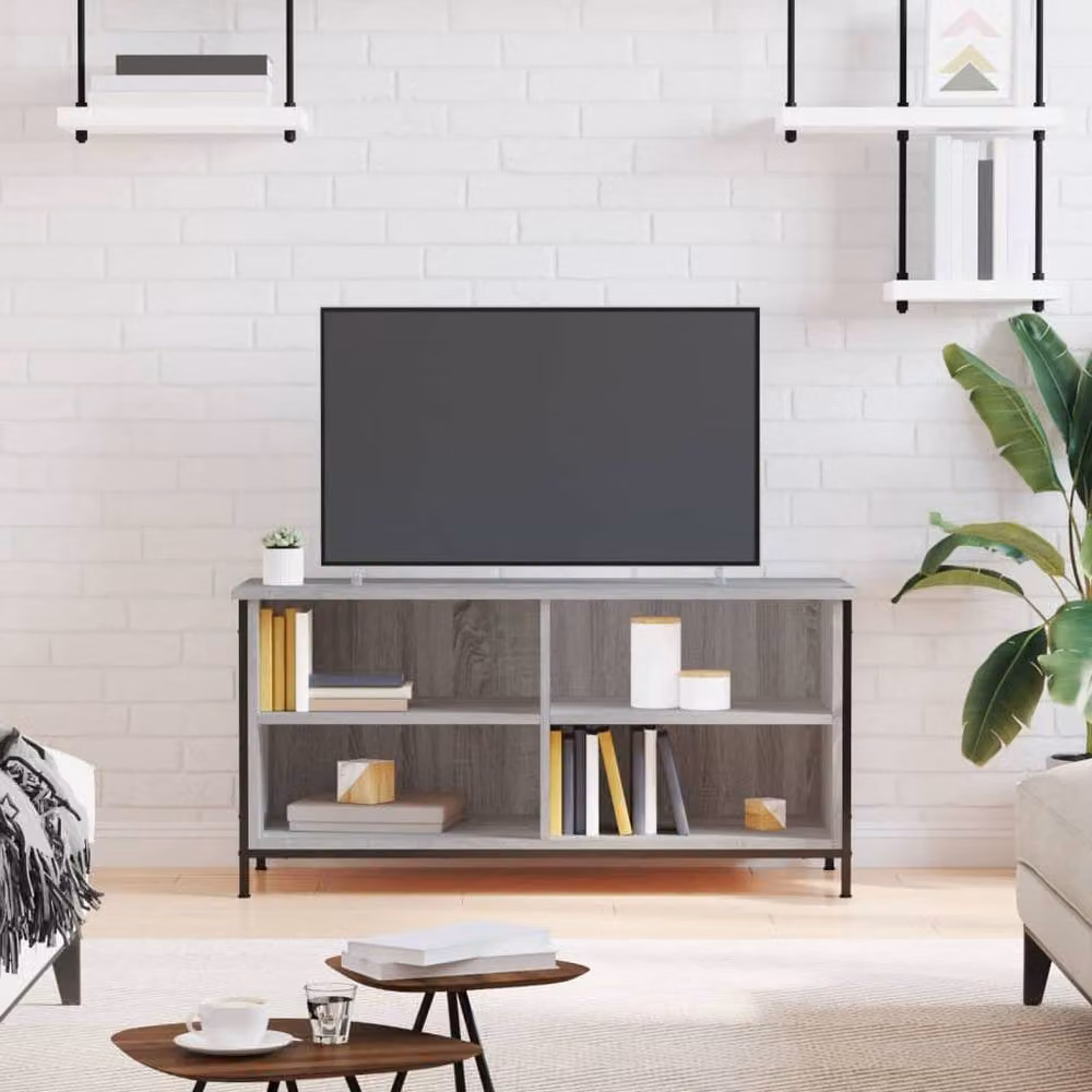 Berkfield Home Grey Sonoma TV Cabinet in Engineered Wood W/D/H: 100 x 40 x 50 cm – 2
