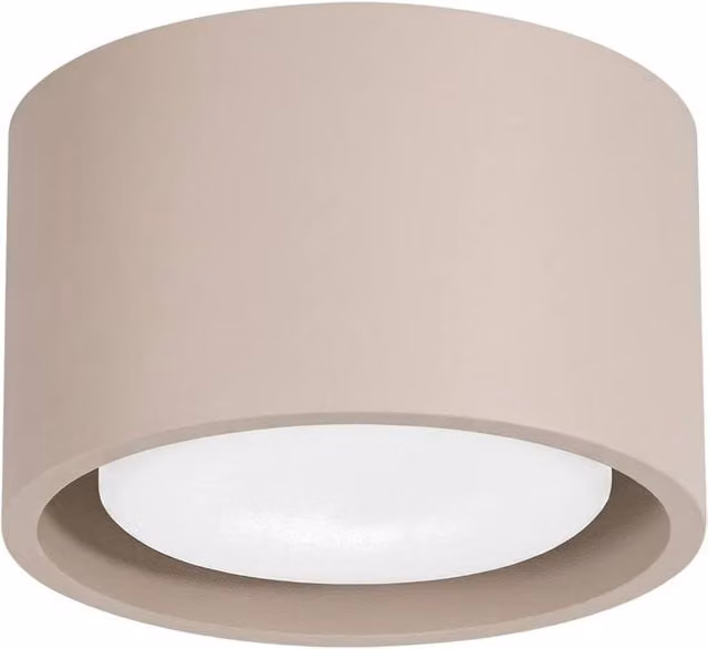 Sollux Lighting minimalist round ceiling lamp in taupe, W/D/H: 6 x 10 x 10 cm