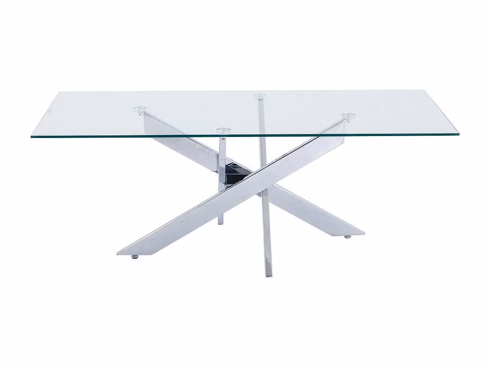 COSIMA Round Tempered Glass and Silver Metal Coffee Table, W/D/H: 60 x 60 x 45 cm – 2