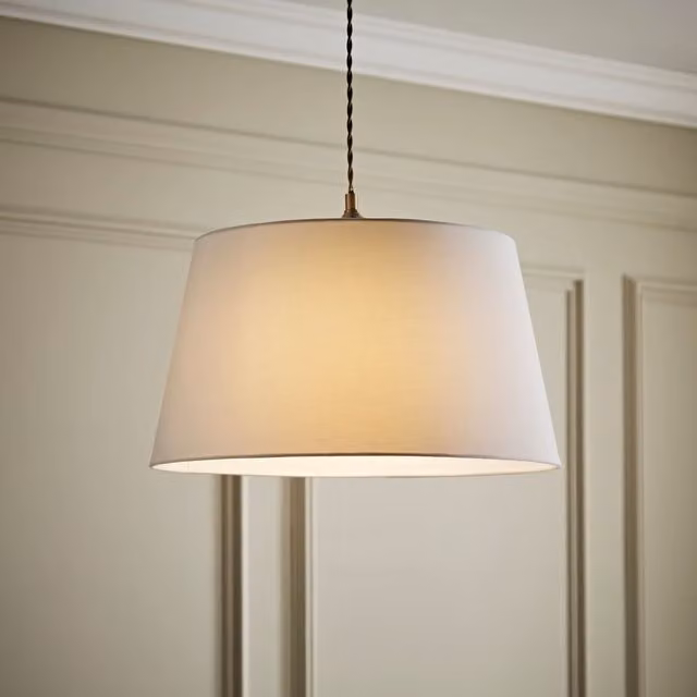 ValueLights Aspen White Fabric Tapered Easy Fit Pendant Lamp Shade – 1
