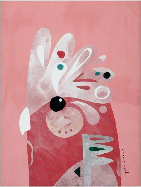 Maxwell & Williams Pete Cromer Galah Cotton Tea Towel in Pink and White