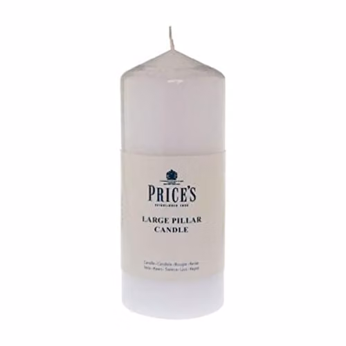 Price's Unscented White Pillar Candles, 15.24 cm