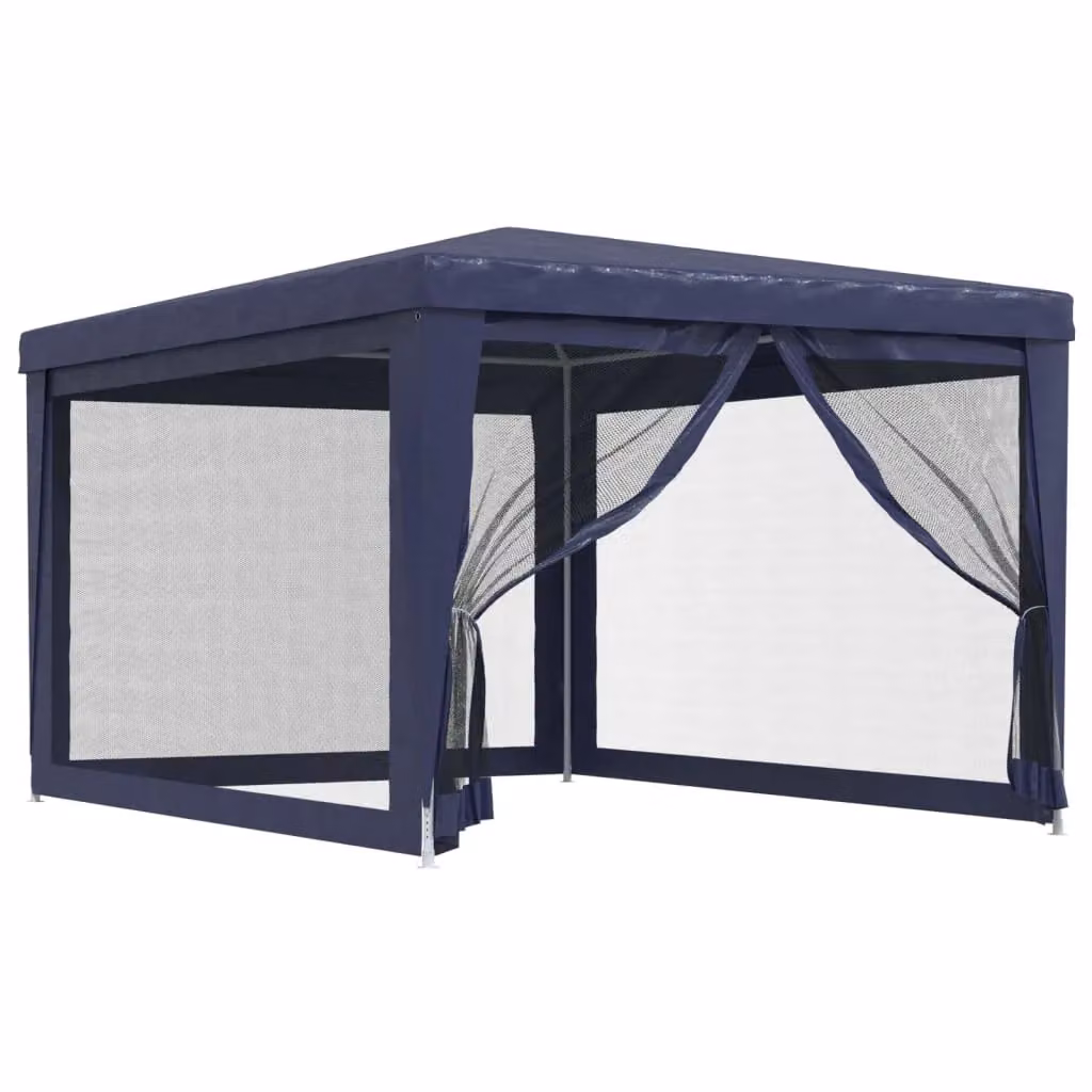 Berkfield Home Party Tent with 4 Mesh Sidewalls, Blue, W: 4 m, D: 3 m – 2