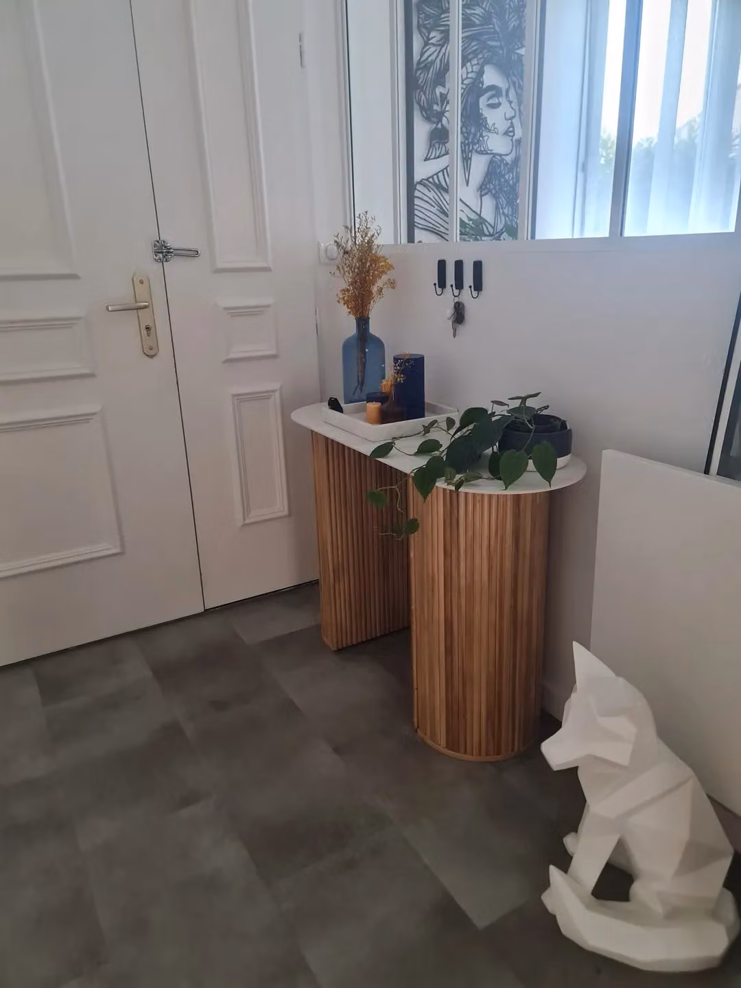 Nordlys Scandinavian White Beech Wood Console Table with Storage – 6