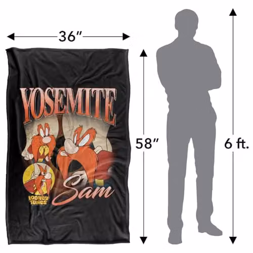 LOGOVISION Looney Tunes Yosemite Sam Super Soft Fleece Throw Blanket, Multicolour, W/D/H: 91 x 147 cm – 3
