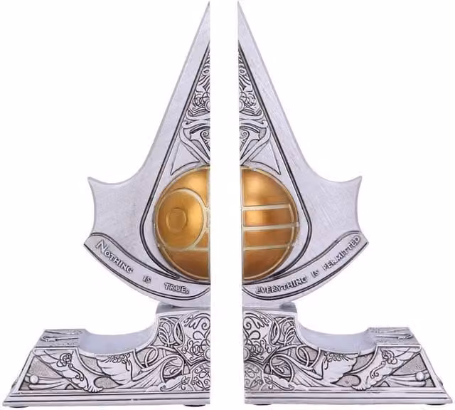 Nemesis Now Assassin's Creed Apple of Eden Bookends in Gold and Silver, Height: 18.5 cm
