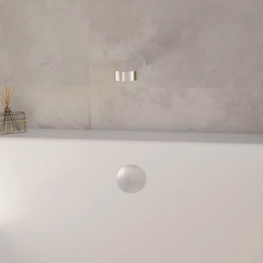 Balterley Pride Contemporary Round Wall Mounted Bath Spout, Chrome/Silver, W: 4.5 cm, D: 20.5 cm, H: 4.5 cm – 2