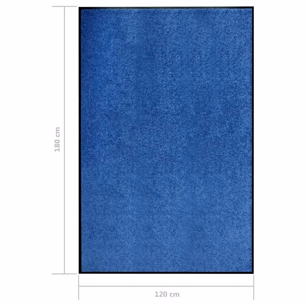 Berkfield Home Washable Non-Slip Blue Doormat, W: 120 cm, D: 180 cm – 3
