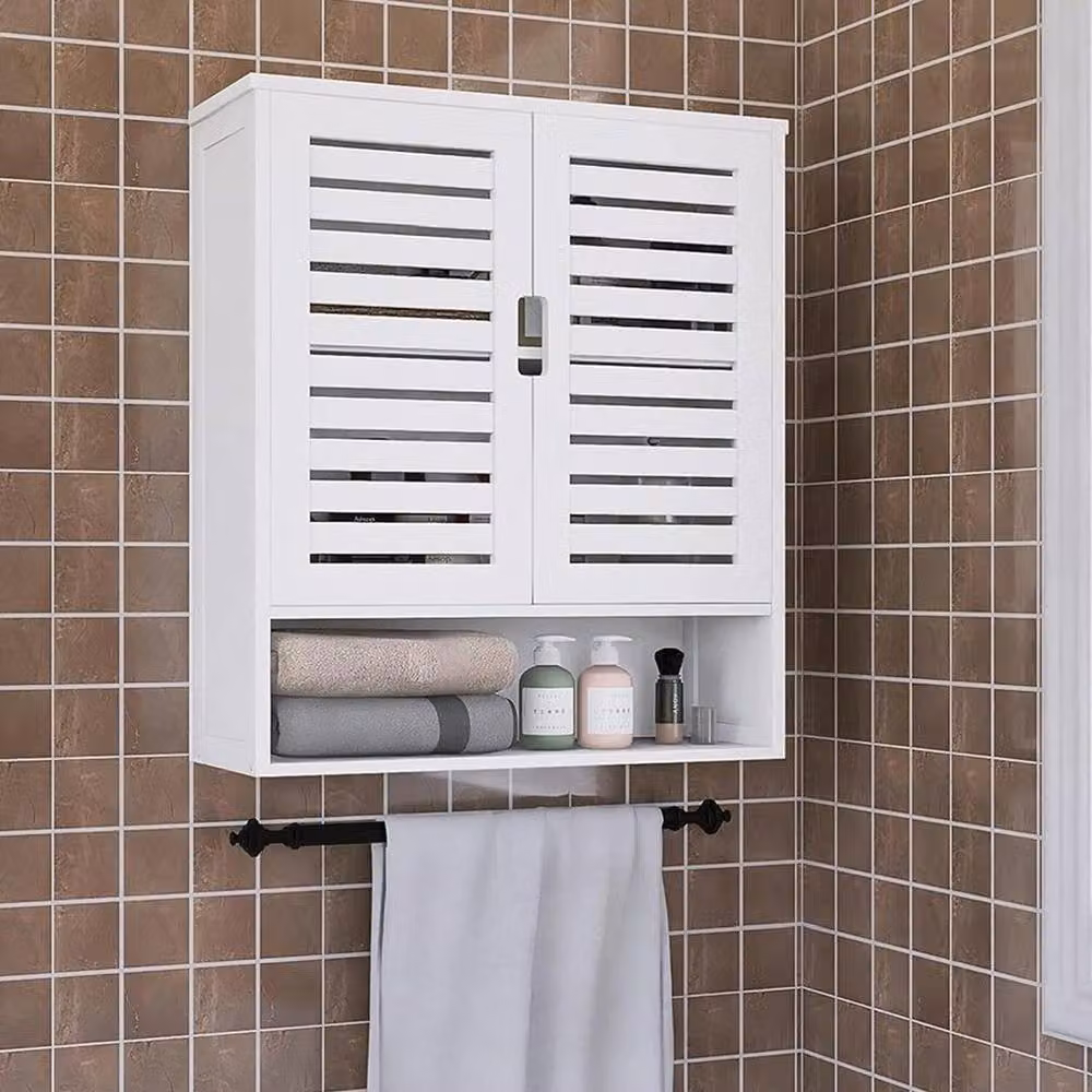 KORVIXA White Modern Wall Mounted 2-Door Cabinet with Internal Shelves – 4
