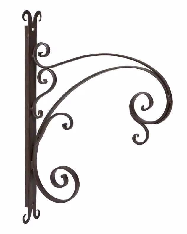 Dibor Vintage Ornate Scrolled Wall Mounted Decorative Garden Basket Bracket in Brown – 2