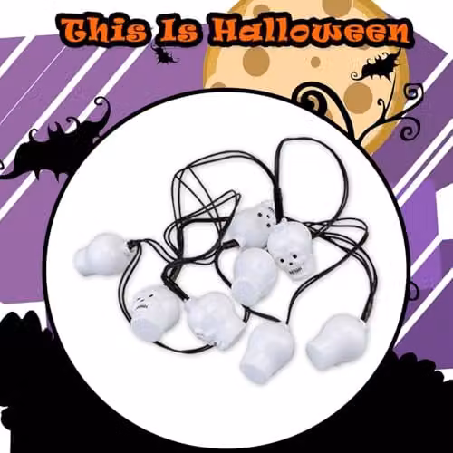 VFM e-Store Halloween LED Skull Lights, Set of 8, White – 8