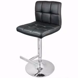 Netfurniture Prill Black Metal Bar Stool, Fully Adjustable, Modern Design