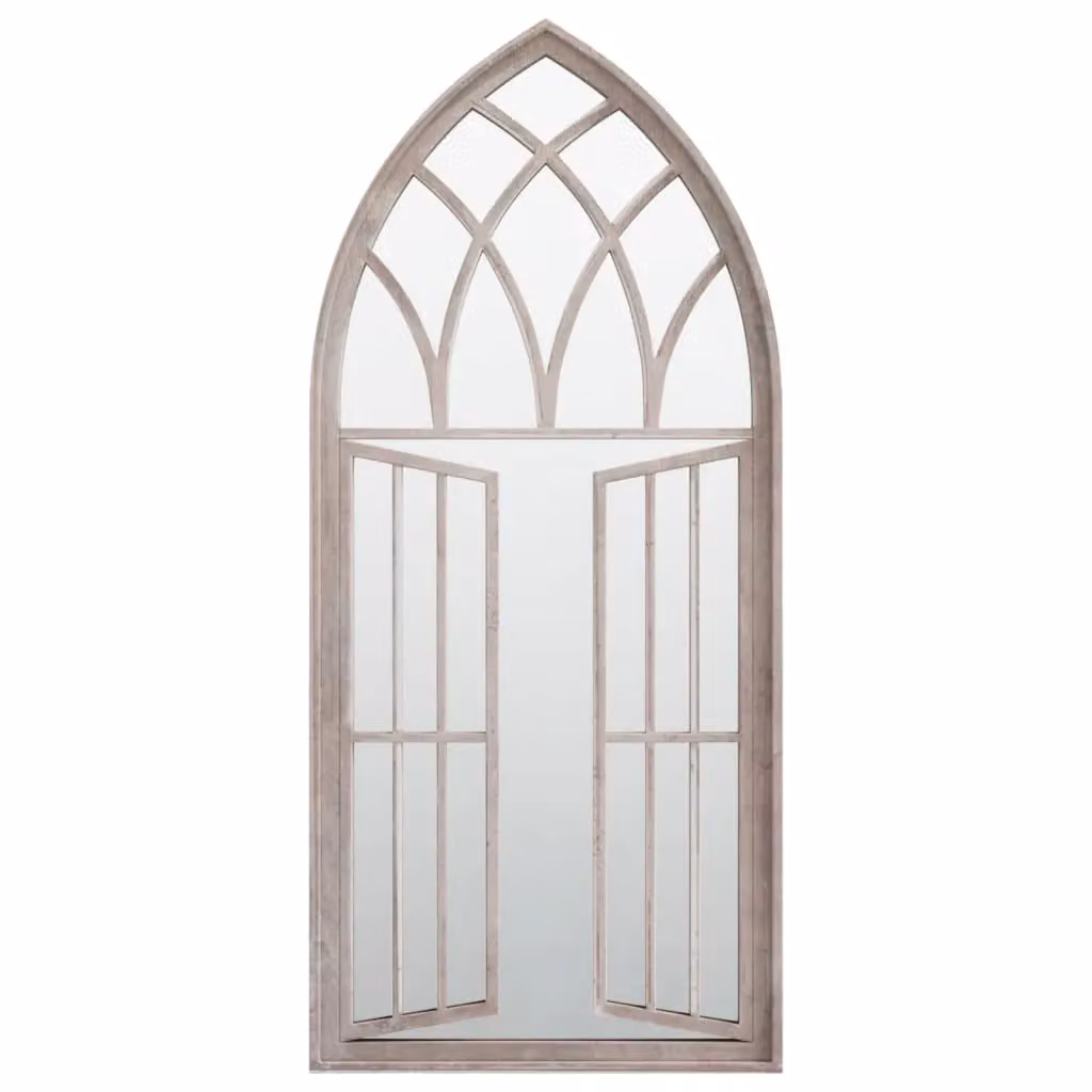 Berkfield Home Garden Mirror in Sand Beige Metal, W: 100 cm, H: 45 cm – 2