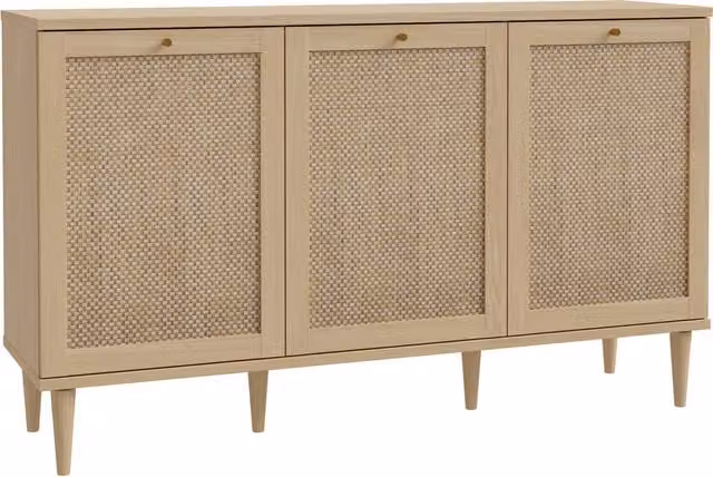 Furniture To Go Calasetta Mid-Century Rattan Sideboard in Brown