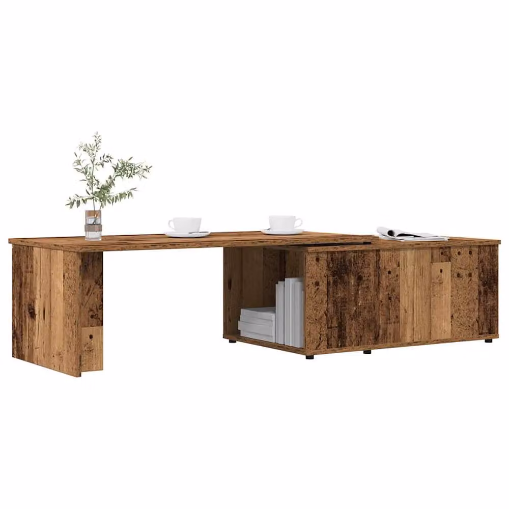 Berkfield Home Old Wood Coffee Table in Brown, W/D/H: 150 x 50 x 35 cm – 2