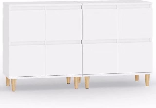 Berkfield Home Set of 2 White Wall Mounted Sideboards, W/D/H: 60 x 35 x 70 cm
