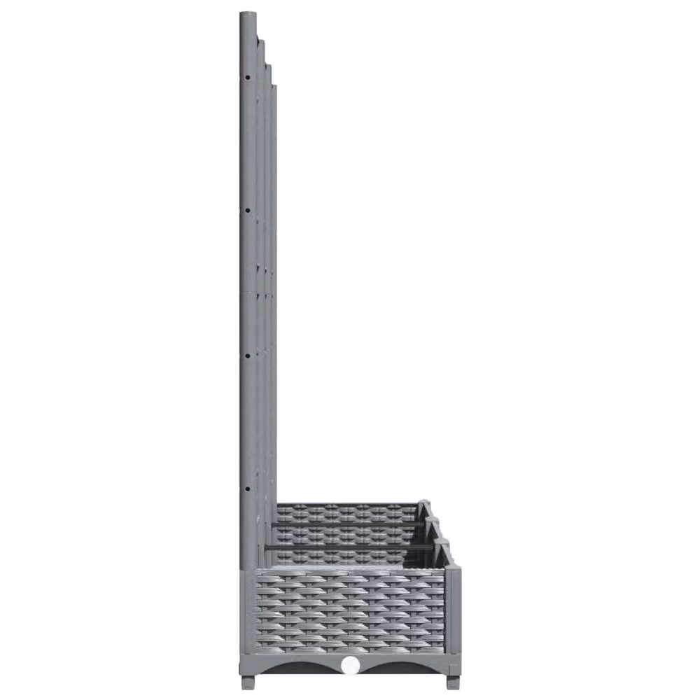 Berkfield Home Garden Planter with Trellis in Light Grey, W/D/H: 120 x 40 x 121.5 cm – 3