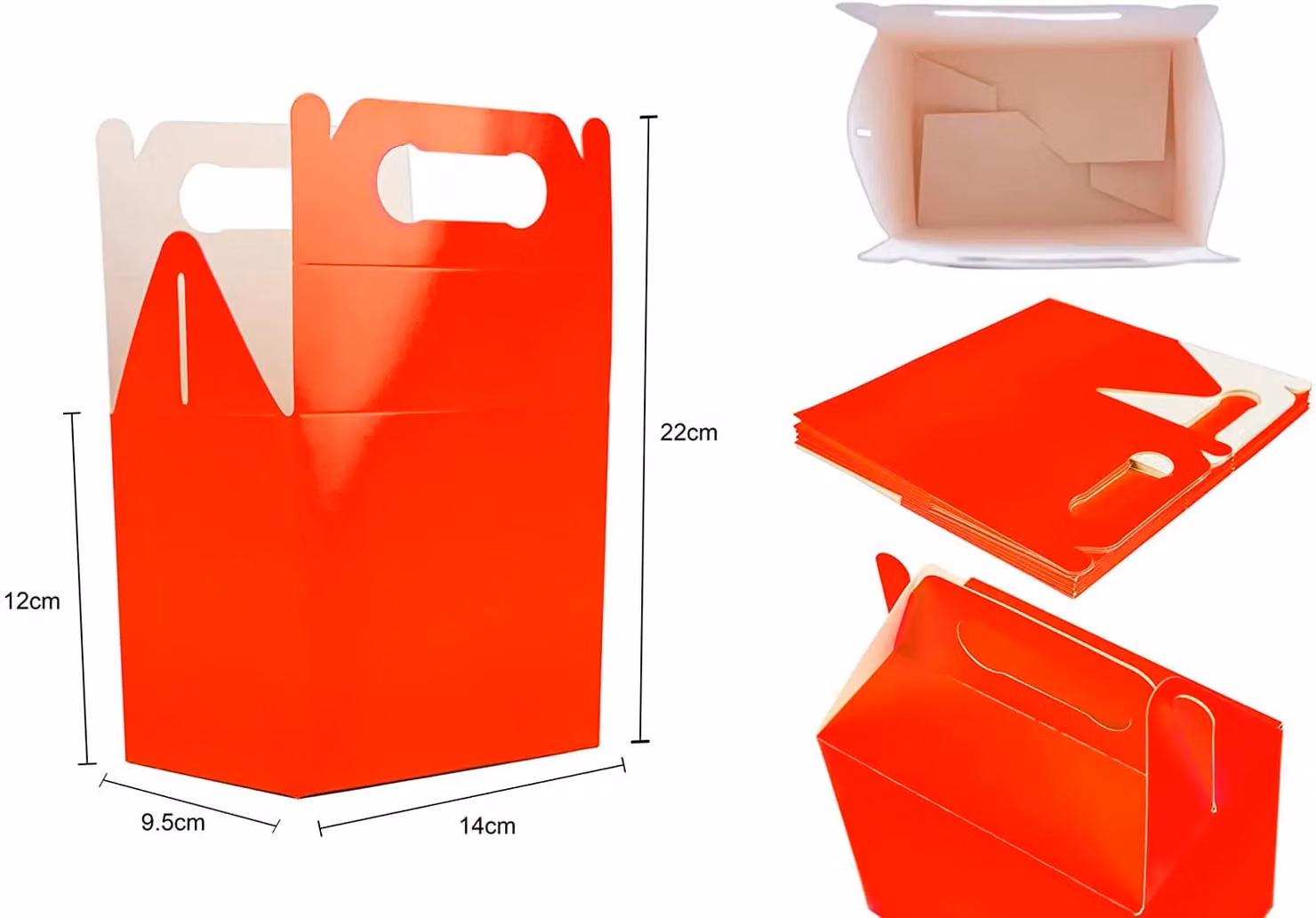 Shatchi 20-Piece Red Cardboard Party Food Lunch Boxes, W/D/H: 14 x 12 x 10 cm – 5