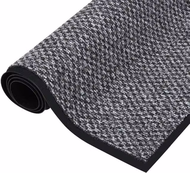 Berkfield Home Non-Slip Grey Rectangular Doormat W: 90 cm, D: 150 cm