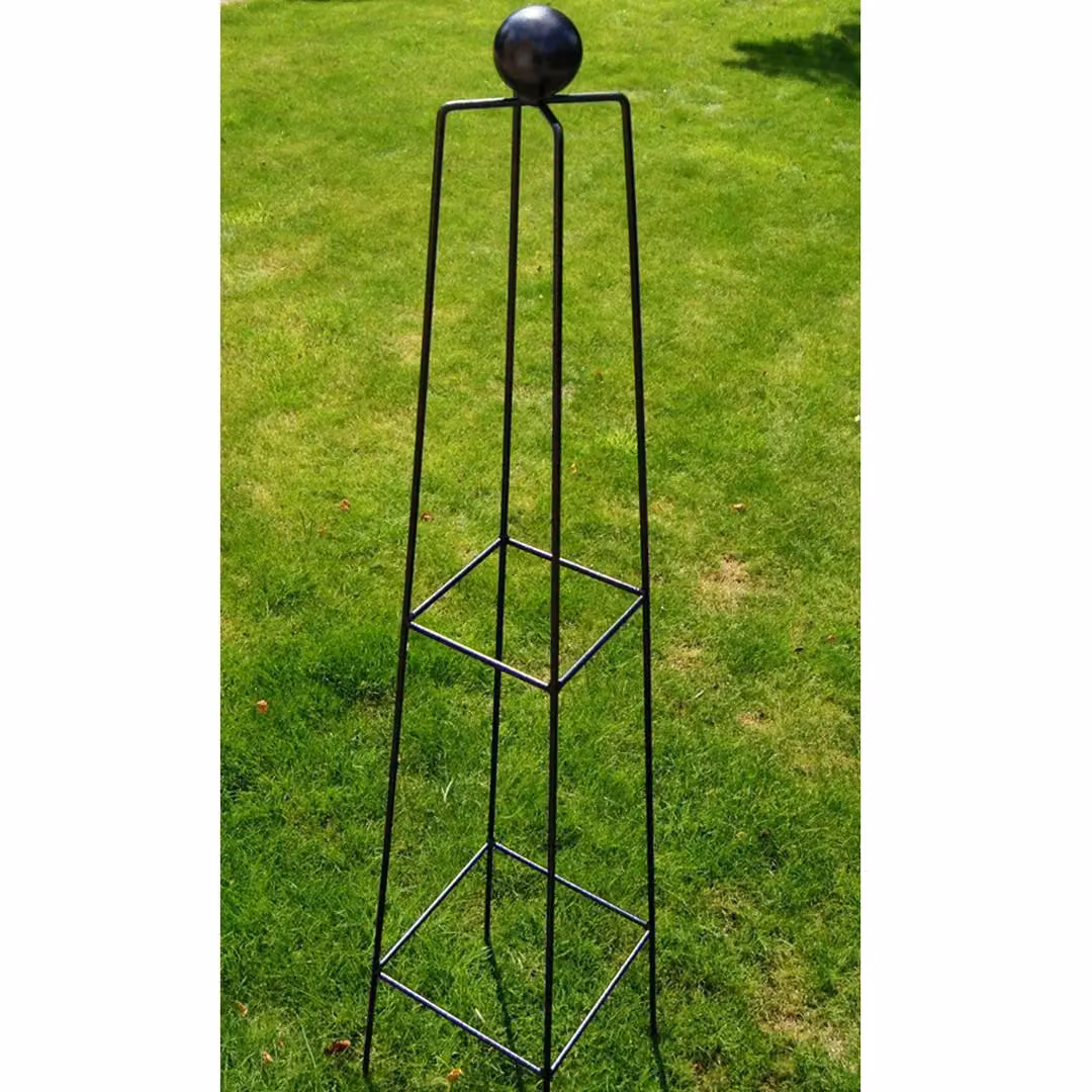 Poppyforge Classic Steel Obelisk Garden Plant Support, Black, H: 121.9 cm x W: 33.0 cm x D: 33.0 cm – 2