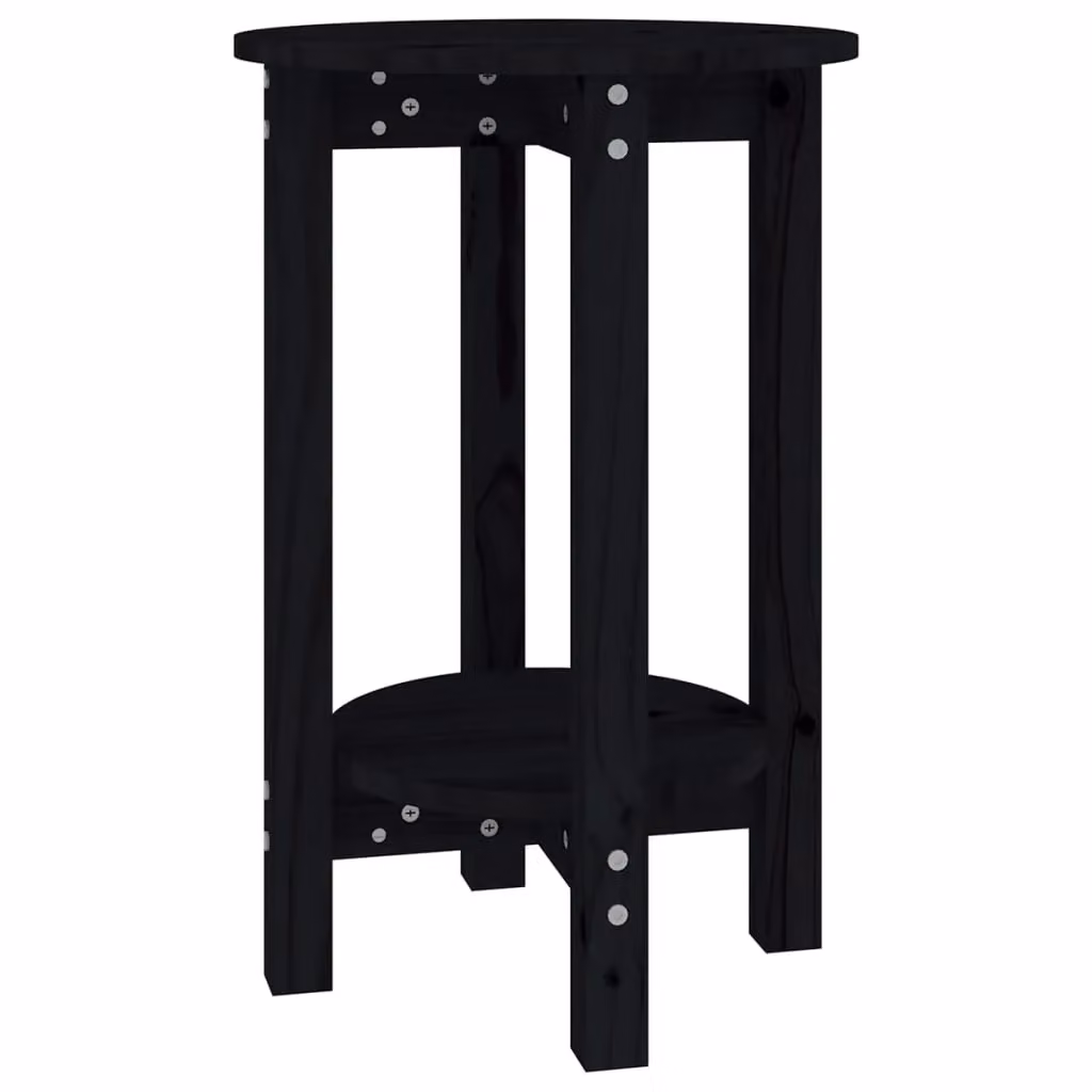 Berkfield Home Black Rectangular Rustic Solid Pine Coffee Table W/D/H: 60 x 40 x 40 cm – 2