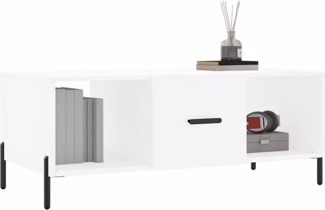 Berkfield Home Modern White Decorative Coffee Table, W/D/H: 102 x 50 x 40 cm