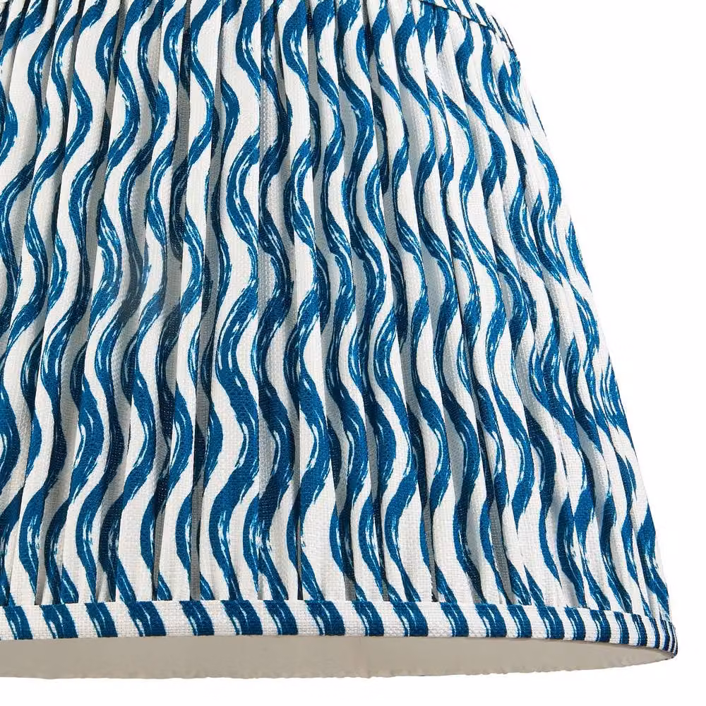 Netlighting Higgledy Blue Gloss Floor Lamp with Blue Fabric Ripple Shade, E27 – 3