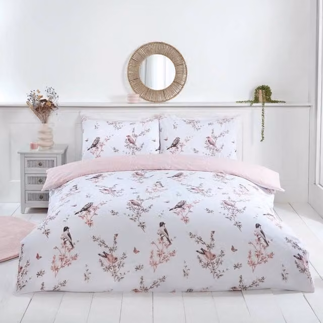 Coopers of Stortford Toile Floral Microfibre Duvet Cover Set, Multicolour, W/H: 180 x 200 cm